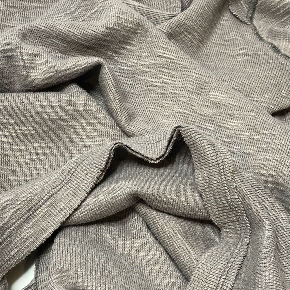 We The Free People Split Back Turtleneck LARGE Tunic Top Stone Gray Slouchy - Picture 8 of 10